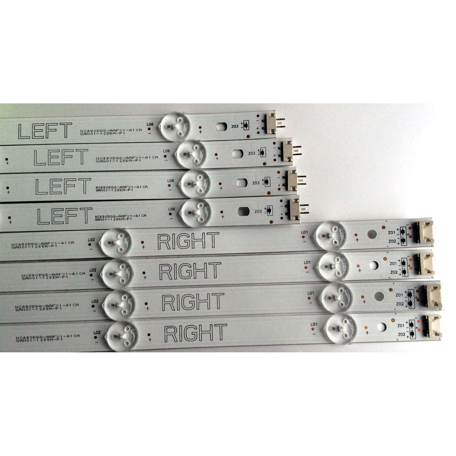KIT DE LED´S PARA TV (8 PIEZAS) / LG NC490DGG-AAFX1-41 CAGAN01-1255A-P1 / NC490DGG-AAFX1-41 / GAN01-1255A-P1 / GAN01-1256A-P1 / VZ5D / PANEL'S LC490DGJ (SK)(A4) / NC490DGG-AAFXF / MODELOS 49UJ6300-UA / 49UJ6300-UA.BUS4LOR - Imagen 3