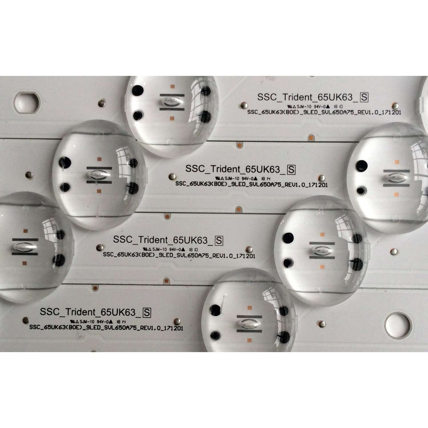KIT DE LED´S PARA TV (4 PIEZAS) / LG SSC_Trident_65UK63_S / SSC_65UK65(BOE)_9LED_SVL650A75_REV1.0_171201 / SCDB21X2B / EAV64013802/ PANEL NC650DQG-ABGX7 / MODELOS 65UK6300PUE / 65UK6300PUE.BUSTLOR - Imagen 2