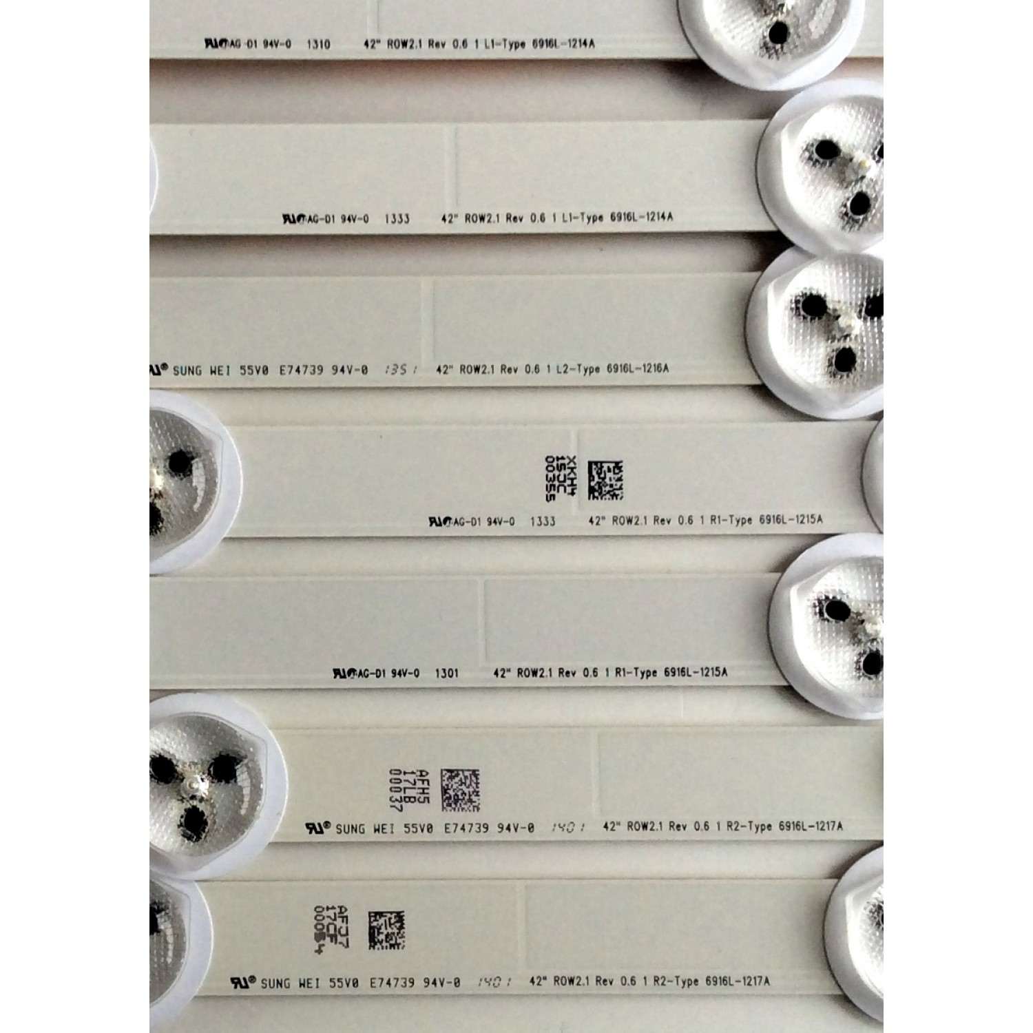 KIT DE LED´S PARA TV (7 PIEZAS) / LG 6637L-0025A / PPW-HL42EC(A) / E74739 / 6916L-1214A / 6916L-1215A / 6916L-1216A / 6916L-1217A / 42¨ ROW2.1 Rev 0.6 1 / PANEL LC420DUG (JF)(R1) / MODELOS 42LN5400-UA / E420D-A0 / DP42D23 - Imagen 2