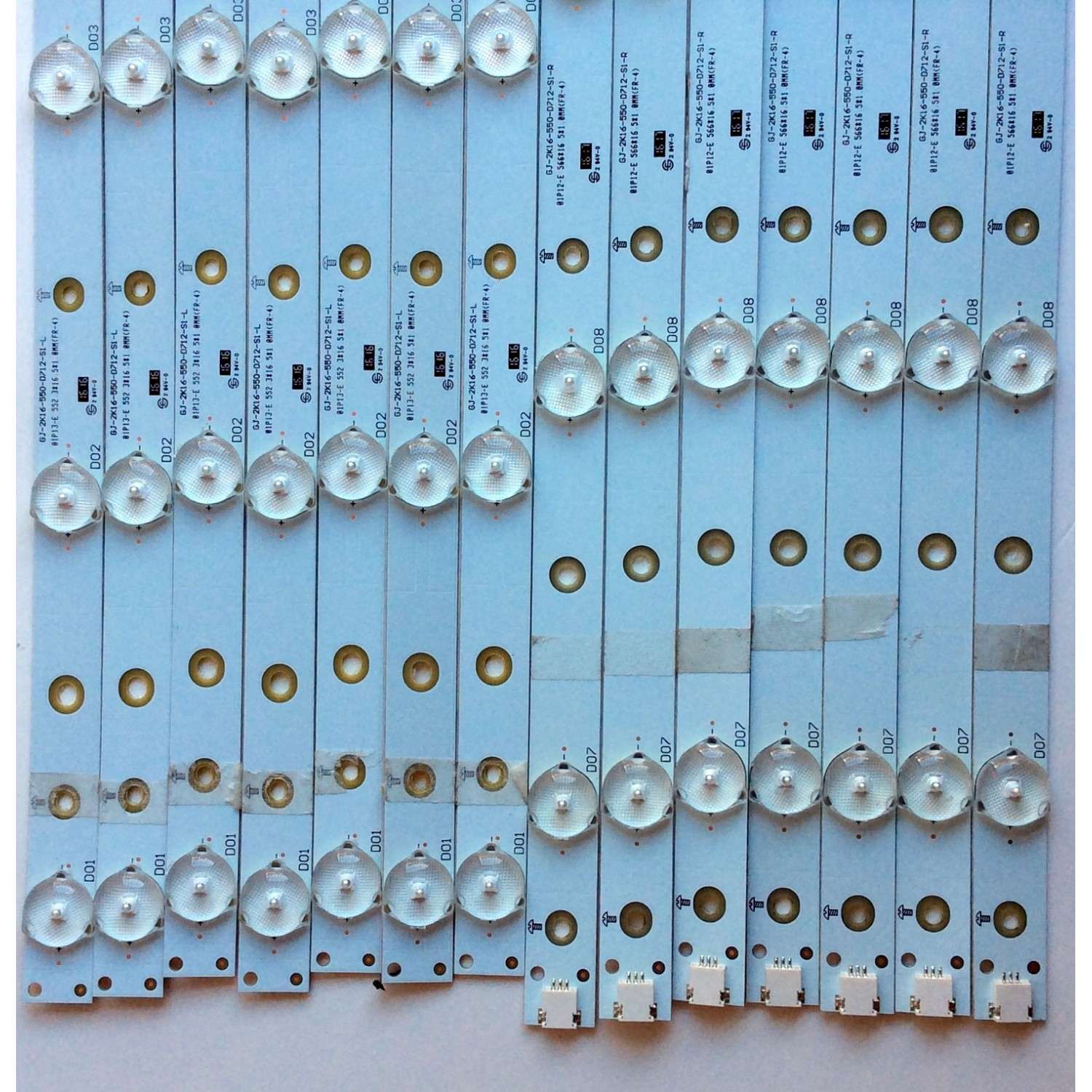 KIT DE LED´S PARA TV (14 PIEZAS) / SONY GJ-2K16-550-D712-S1-L / GJ-2K16-550-D712-S1-R / 01P12-E / 552.3*16.5*1.0MM / U-PHLG445F4-D / 552.3016.501.0MM / PANEL TPT55F2-FHBN20.K REV:S48P0A / TPT550J1-DUYSHA.G REV:S1R / MODELO KDL-55W650D - Imagen 5