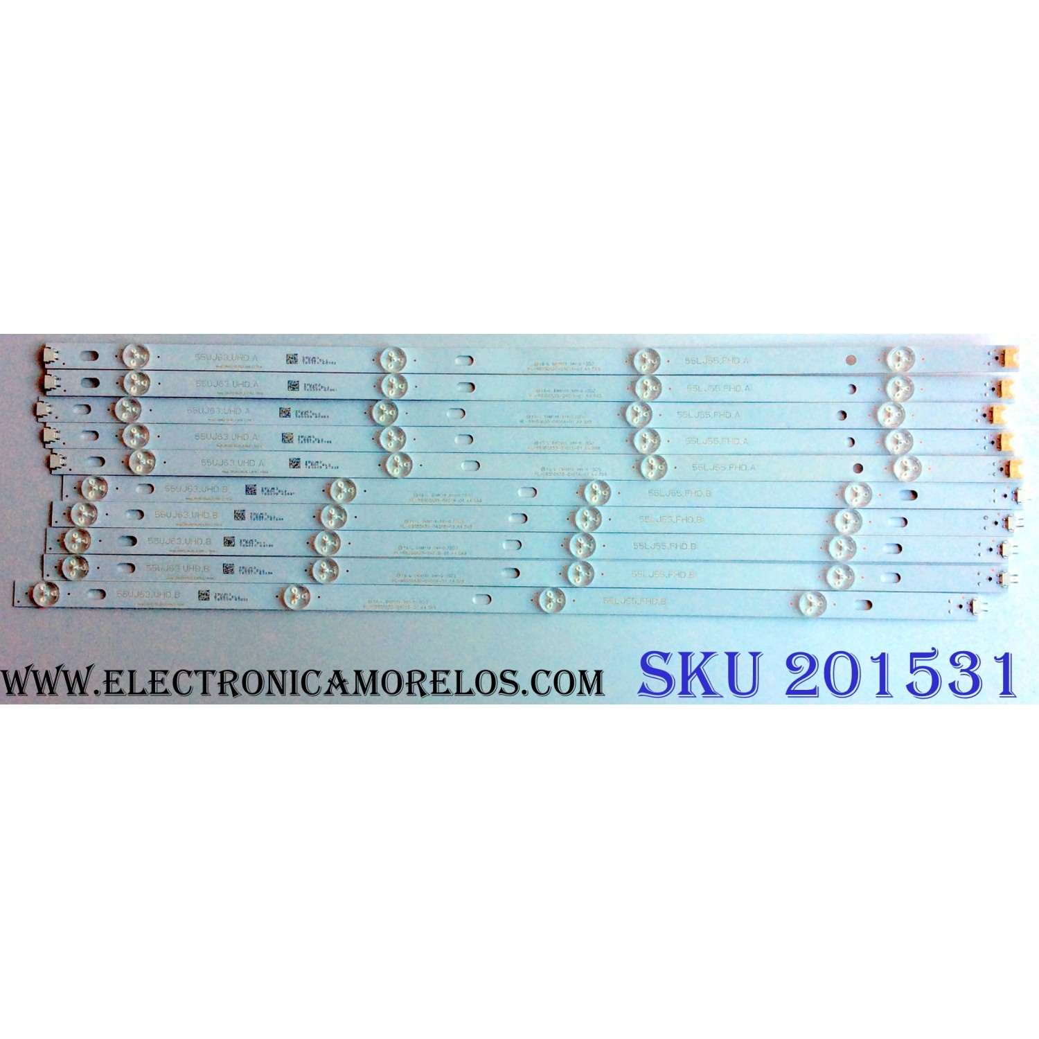 KIT DE LED´S PARA TV (10 PIEZAS) / LG 55UJ63_UHD_A / 55LJ63_FHD_B / HL-99550A30-0401A-01 / HL-99550A30-0401B-01 / E469119 / 55UJ63/55LU55 / 170519 / HONGLI_55UJ63/55LU55_A_REV0.1_170519 / PANEL NC550DGG-AAFX7 / MODELOS 55UJ6300-UA / 55UJ6300-UA.BUS2LOR