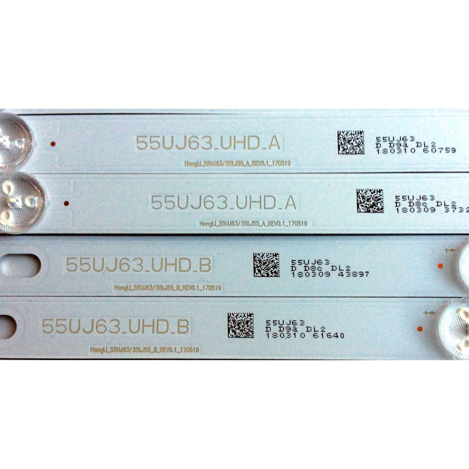 KIT DE LED´S PARA TV (10 PIEZAS) / LG 55UJ63_UHD_A / 55LJ63_FHD_B / HL-99550A30-0401A-01 / HL-99550A30-0401B-01 / E469119 / 55UJ63/55LU55 / 170519 / HONGLI_55UJ63/55LU55_A_REV0.1_170519 / PANEL NC550DGG-AAFX7 / MODELOS 55UJ6300-UA / 55UJ6300-UA.BUS2LOR - Imagen 2