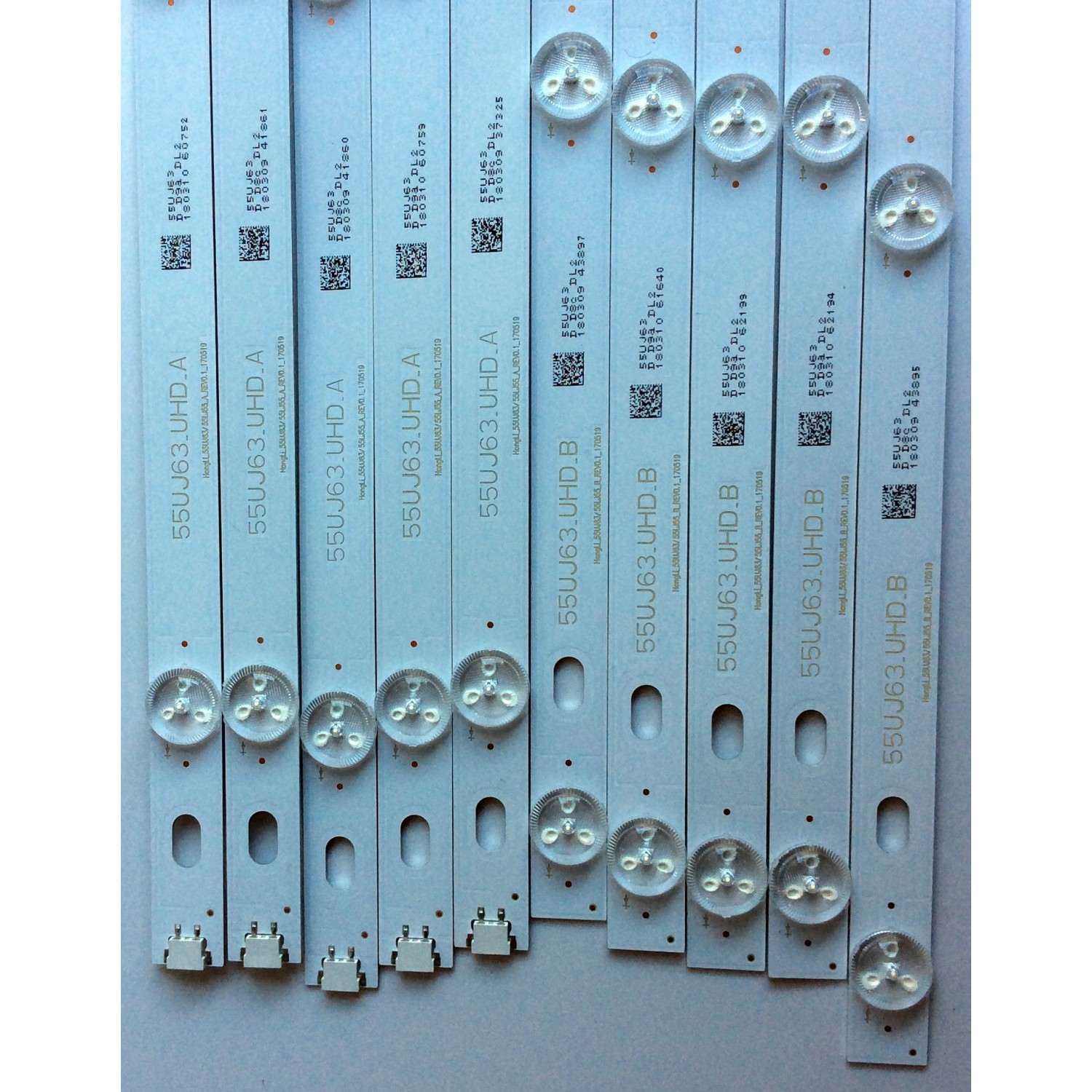 KIT DE LED´S PARA TV (10 PIEZAS) / LG 55UJ63_UHD_A / 55LJ63_FHD_B / HL-99550A30-0401A-01 / HL-99550A30-0401B-01 / E469119 / 55UJ63/55LU55 / 170519 / HONGLI_55UJ63/55LU55_A_REV0.1_170519 / PANEL NC550DGG-AAFX7 / MODELOS 55UJ6300-UA / 55UJ6300-UA.BUS2LOR - Imagen 4