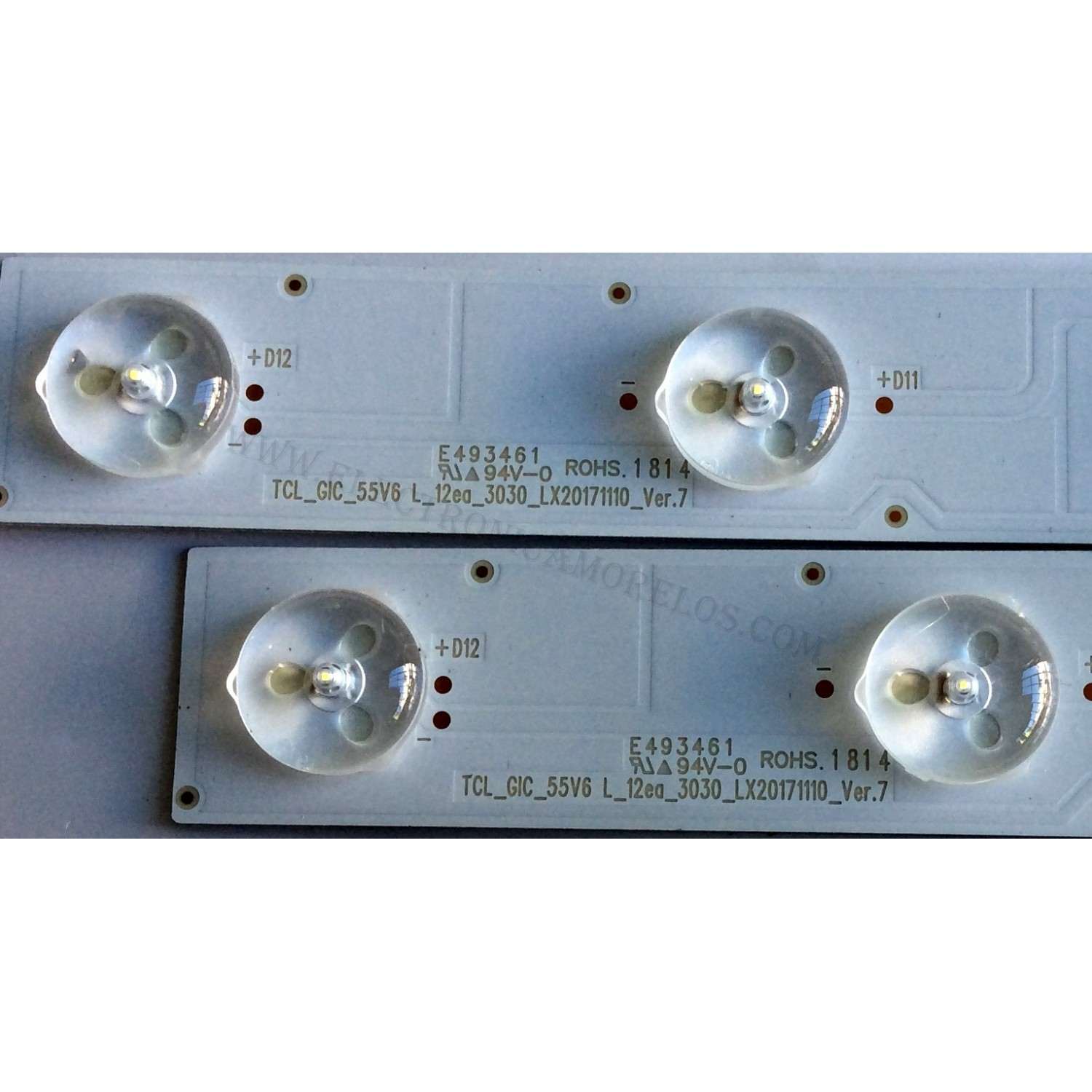 KIT DE LED´S PARA TV (16 PIEZAS) / TCL YHE-4C-LB5512-YH01 / TCL_GIC_55V6 R_12ea_3030_LX20171110_Ver.7 / YHE-4C-LB5512-YH02 /8 / PANEL  LVU550NDBL / MODELO 55A86U	 - Imagen 3