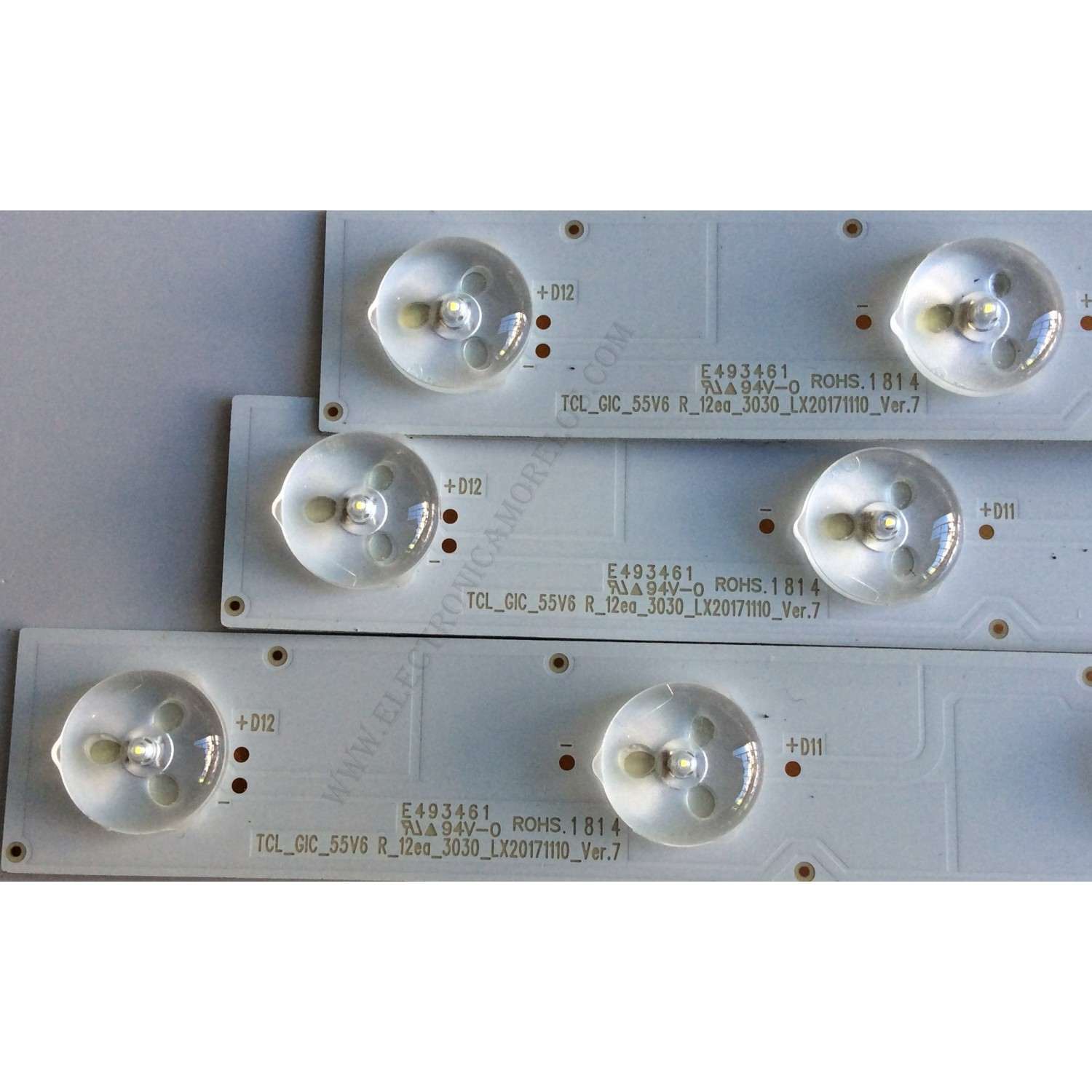 KIT DE LED´S PARA TV (16 PIEZAS) / TCL YHE-4C-LB5512-YH01 / TCL_GIC_55V6 R_12ea_3030_LX20171110_Ver.7 / YHE-4C-LB5512-YH02 /8 / PANEL  LVU550NDBL / MODELO 55A86U	 - Imagen 4