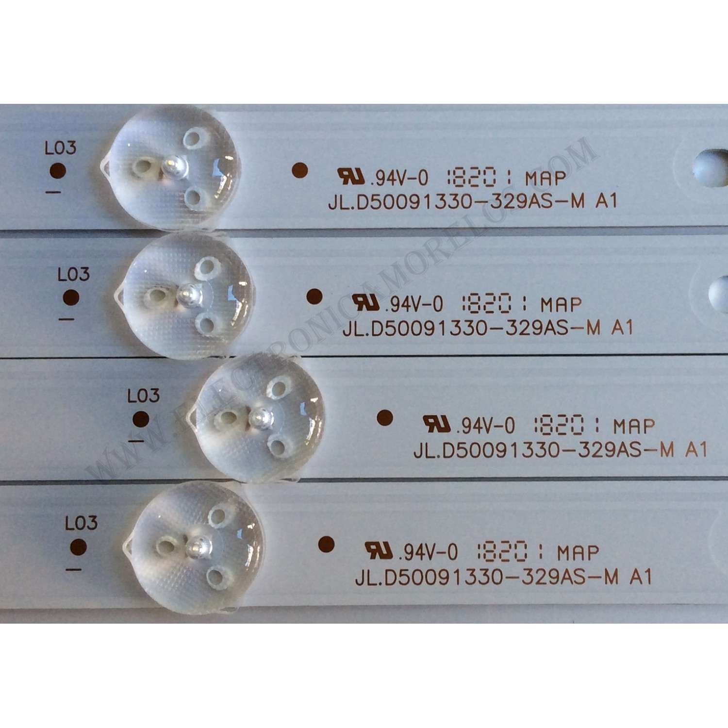 KIT DE LED´S PARA TV (4 PIEZAS) / TOSHIBA U500DU01-TT103 REV:CD1.A / JL.D50091330-329AS-M A1 / PK6D509000I / PANEL U500DU01 TT103 / MODELOS TF-50A810U19 / 50LF621U19 / 50LF711U20 - Imagen 3