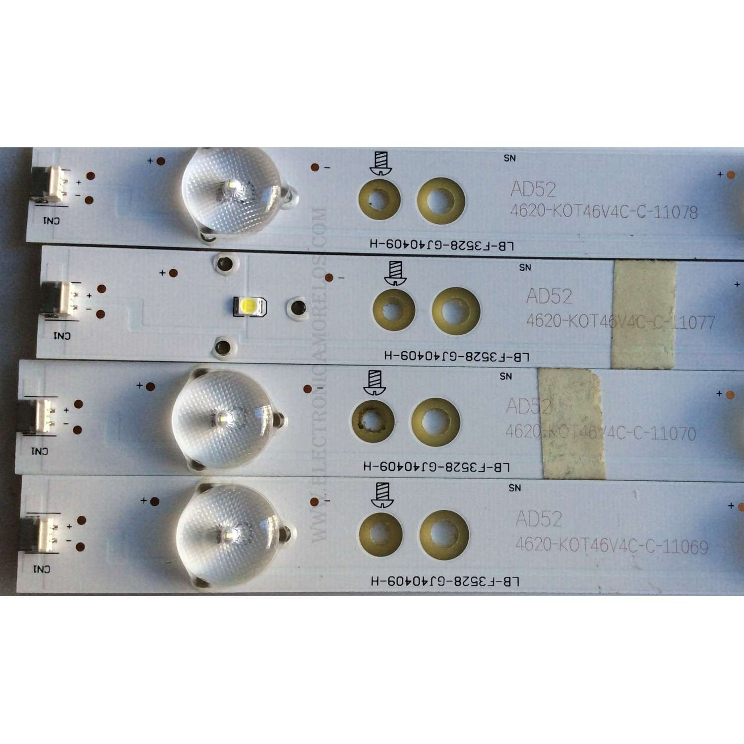 KIT DE LED´S PARA TV (4 PIEZAS) / INSIGNIA LB-F3528-GJ40409-H / 4620-LOT46V4C-C-11 / PANEL TPT400LA-J6PE1 REV:SC1N / MODELO NS-40D510NA15 - Imagen 2