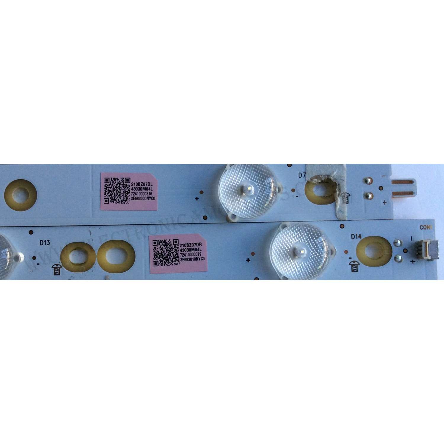KIT DE LED´S PARA TV (13 PIEZAS) / INSIGNIA LB55120 V0_00 (7 PIEZAS) / LB55120 V1_00 (6 PIEZAS) / 210BZ07DR / 210BZ07DL / 43030M04L / PANEL TPT550U2-D072.L REV:S01B / MODELO NS-55DR620NA18 - Imagen 2