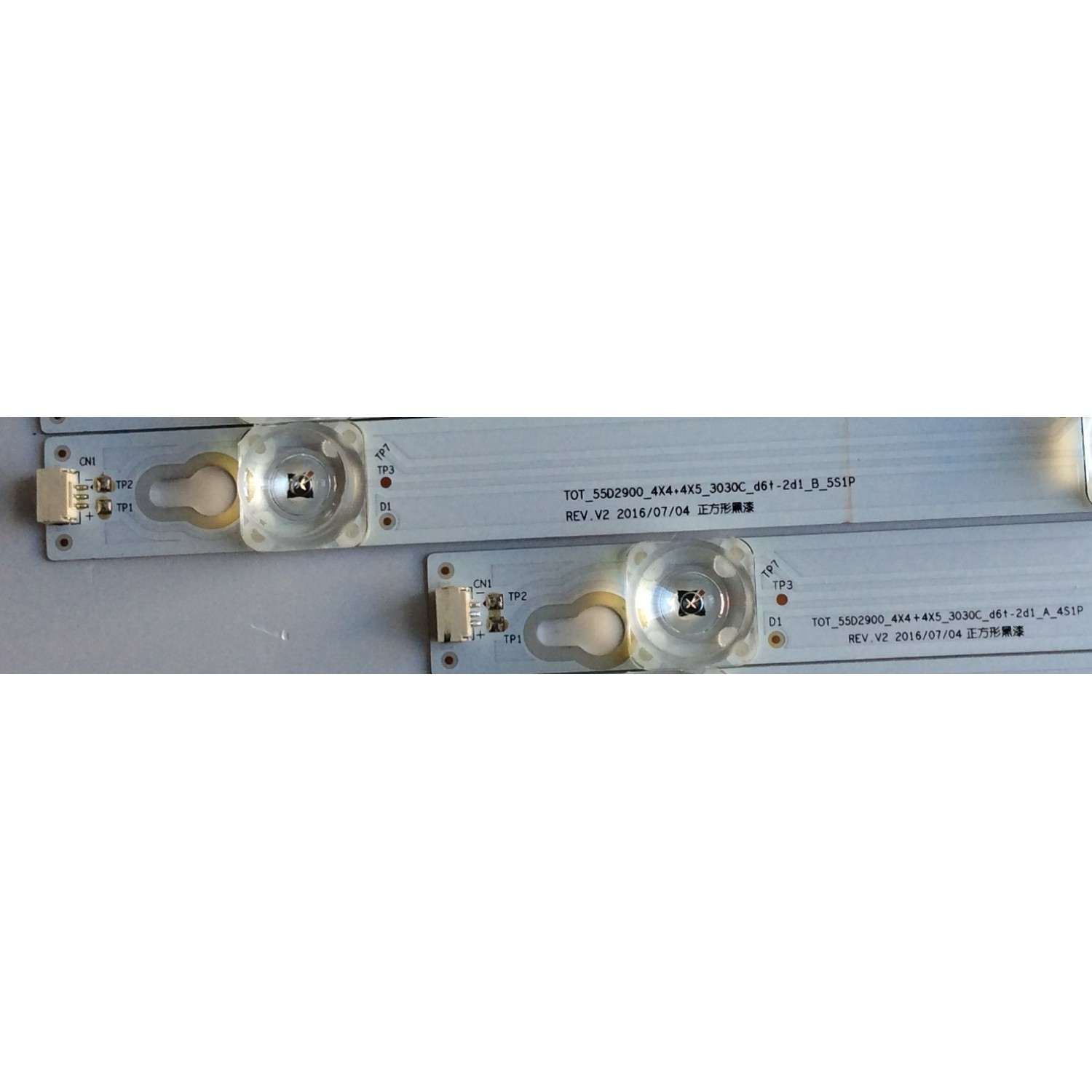 KIT DE LEDS ORIGINAL PARA TV TCL 8 PIEZAS / TOT_55D2900_4X4+4X5_3030C_d6t-2d1_A_4S1P / TOT_55D2900_4X4+4X5_3030C_d6t-2d1_B_5S1P / YHT-4C-LB5504-YH07J (4 PIEZAS) / YHT-4C-LB5505-YH07J (4 PIEZAS) / PANEL LVU550CS0T E12 / MODELO 55US57TGAA / 55S403 - Imagen 2