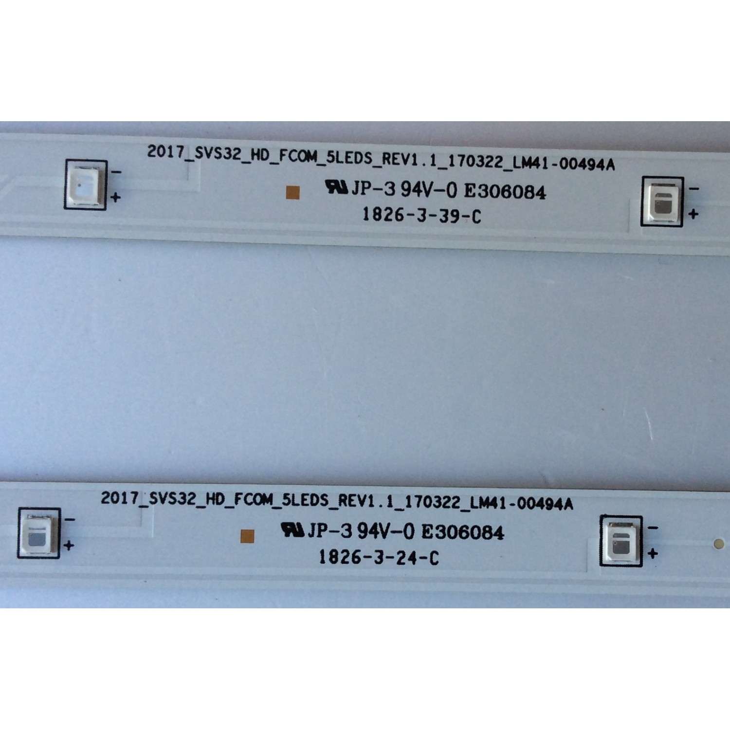 KIT DE LED´S PARA TV (2 PIEZAS) / SAMSUNG 2017_SVS32_HD_FCOM_5LEDS_REV1.1_170322_LM41-00494A / 43703A / LM41-00494A / E306084 / PANEL CY-JM032AGLR2V RR01 / MODELO UN32J4000 / UN32J4000EFXZA LA01 - Imagen 2