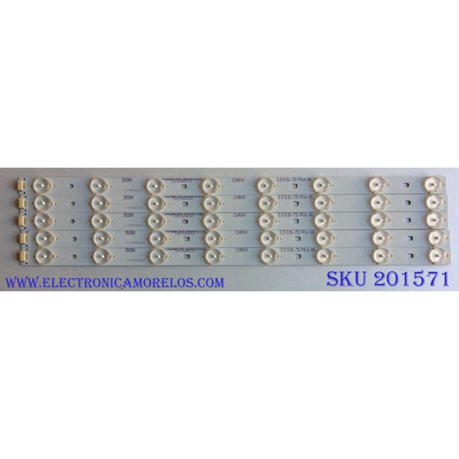 KIT DE LED´S PARA TV / RCA ((INCOMPLETO SOLO 5 PIEZAS)) V420DK1-PS1 / C-KJAB42D501 / X-3027-I15 / C1A6(X) / MODELO LED42C45RQ	