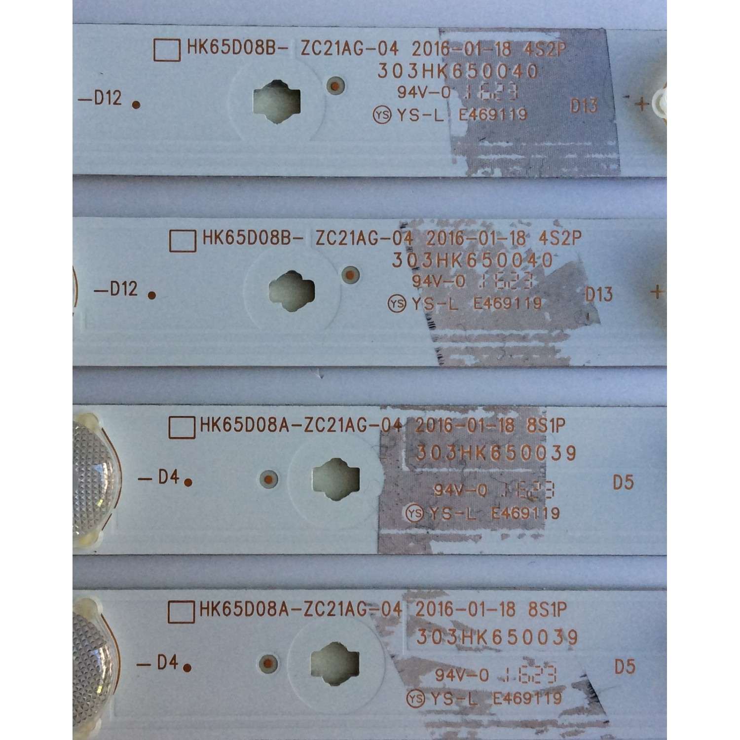KIT DE LED PARA TV / HITACHI ((INCOMPLETO SOLO 9 PIEZAS)) HK650WLEDM-AH41H / HK65D08A-ZC21AG-04 / 303HK650039 / 2301065F700190 / 2010017616-1 / MODELO LE65K6R9	 - Imagen 3