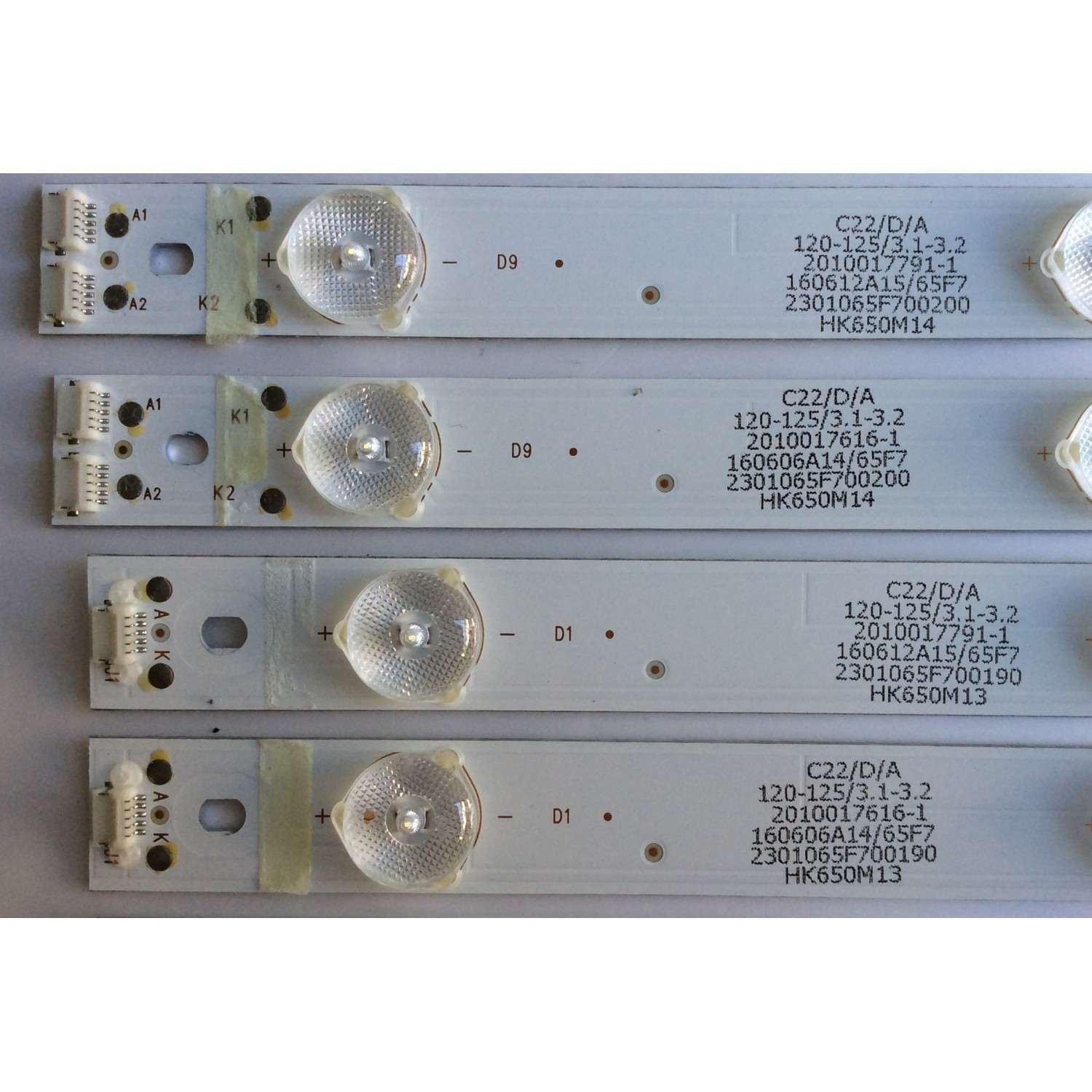 KIT DE LED PARA TV / HITACHI ((INCOMPLETO SOLO 9 PIEZAS)) HK650WLEDM-AH41H / HK65D08A-ZC21AG-04 / 303HK650039 / 2301065F700190 / 2010017616-1 / MODELO LE65K6R9	 - Imagen 2