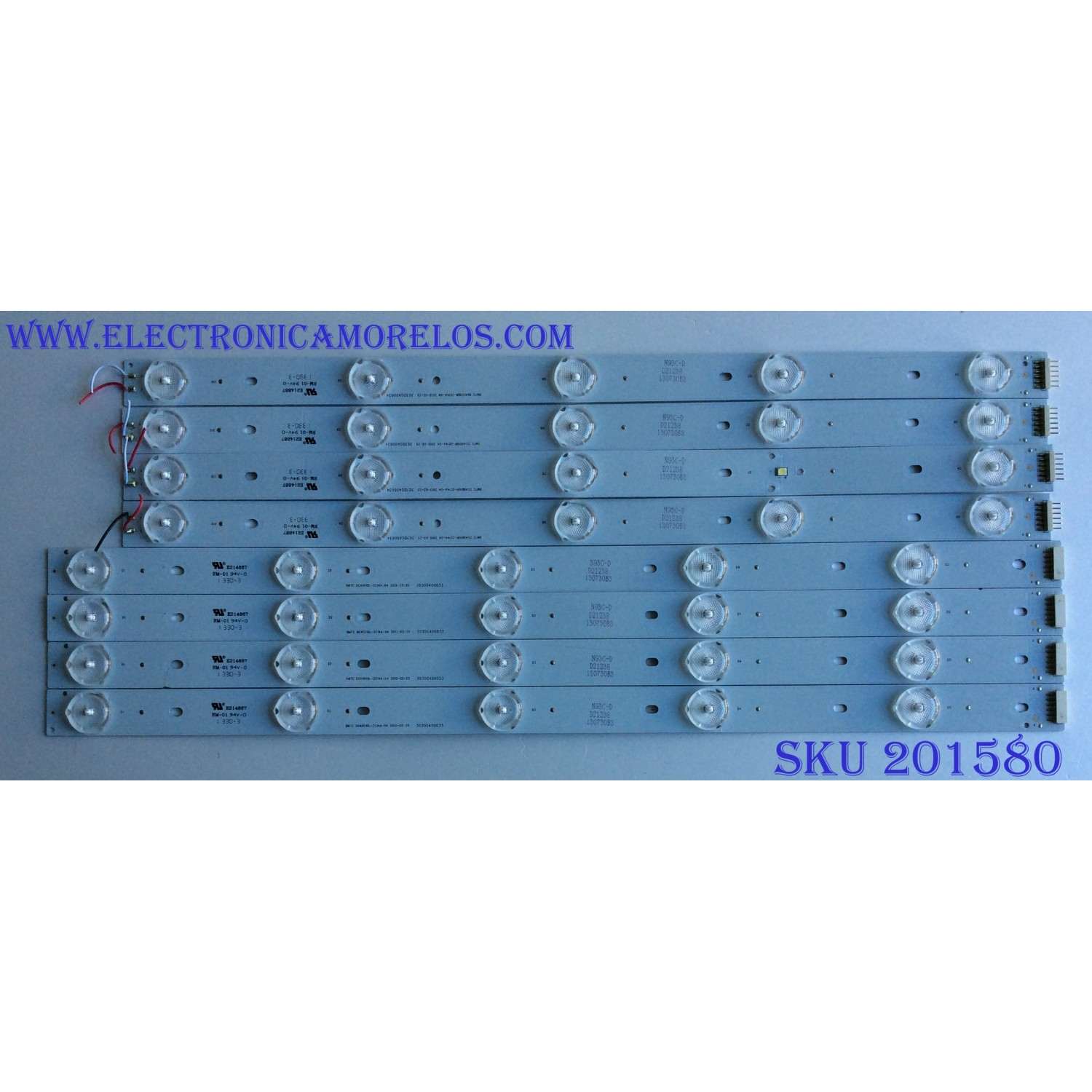 KIT DE LED´S PARA TV ( 8 PIEZAS) / 303DG400034 / 303DG400033 / E214887 / N93C-D / D21238 / 130724B3 / BMTC / DG40D10R-ZC14A-04 / DG40D10L-ZC14A-04 / PANEL / MODELO	