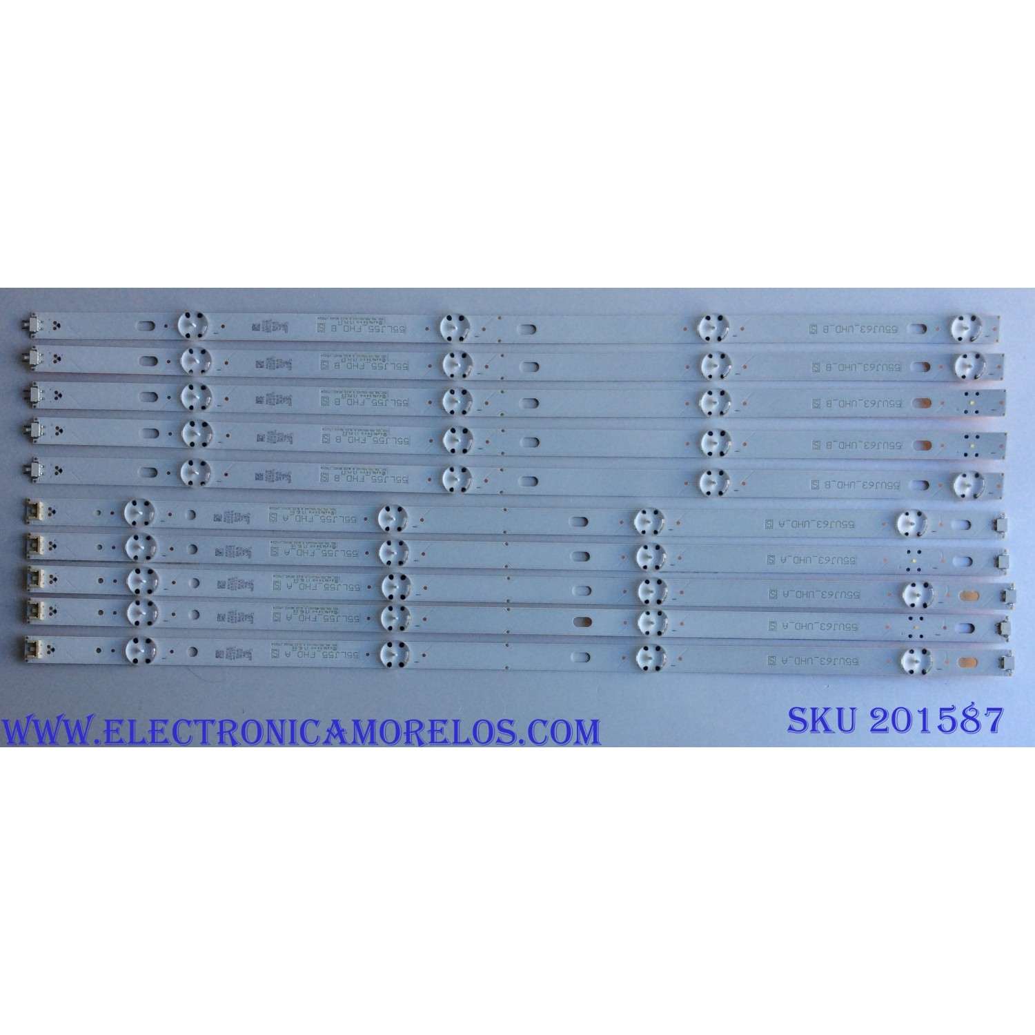 KIT DE LED´S PARA TV ( 10 PIEZAS) / LG SSC_55LJ55/55UJ63_A_8LED_REV02_170224 / SSC_55LJ55/55UJ63_B_8LED_REV02_170224 / 55LJ55_FHD_A / 55UJ63_UHD_A / 55LJ55_FHD_B / 55UJ63_UHD_B / 25R1B / 550P3 / PANEL NC550DUE AAFX1 / MOD. 55LJ5500-UB / 55LJ5500-UA