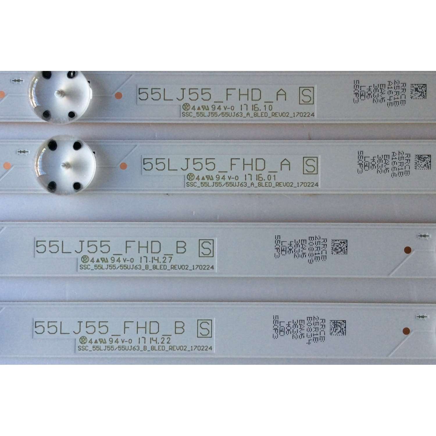 KIT DE LED´S PARA TV ( 10 PIEZAS) / LG SSC_55LJ55/55UJ63_A_8LED_REV02_170224 / SSC_55LJ55/55UJ63_B_8LED_REV02_170224 / 55LJ55_FHD_A / 55UJ63_UHD_A / 55LJ55_FHD_B / 55UJ63_UHD_B / 25R1B / 550P3 / PANEL NC550DUE AAFX1 / MOD. 55LJ5500-UB / 55LJ5500-UA - Imagen 4