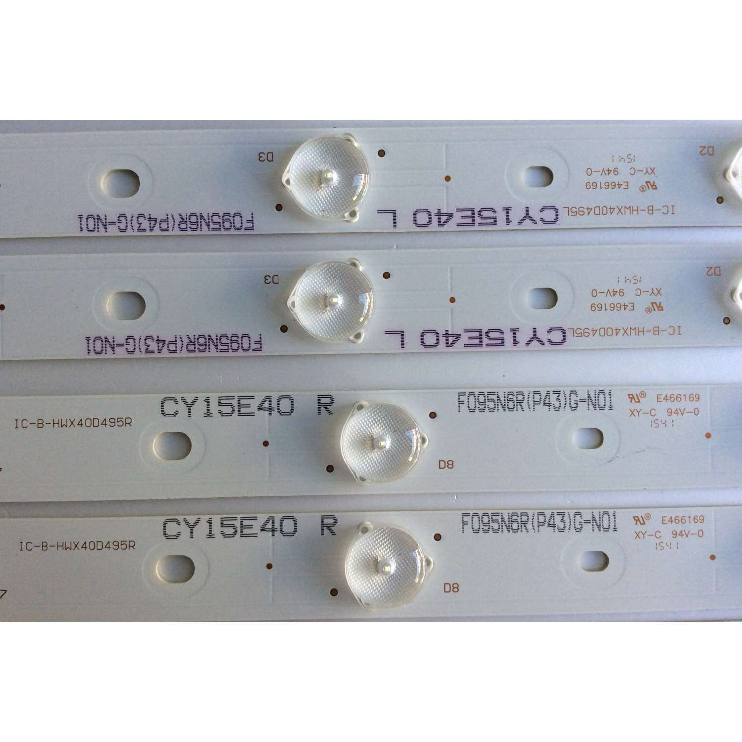 KIT DE LEDS PARA TV VIZIO ORIGINAL 10 PIEZAS / NUMERO DE PARTE IC-B-HWX40D495L / IC-B-HWX40D495R / 05638005052111 / 05638015011131 / E466169 / PANEL LSC400HN02-602 / LSC400HM10-S01 / MODELO E40-C2 / E40-C2 LWZQSFAR - Imagen 3