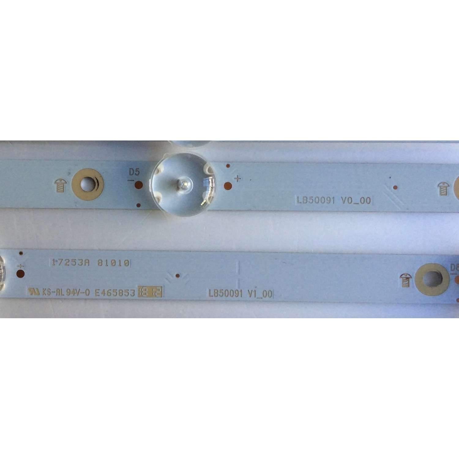 KIT DE LED´S PARA TV ( 8 PIEZAS) / SHARP LB50091 V1_00 / LB50091 V0_00 / 17253A 81010 / 210BZ05DLB33DBL00L / 4E697000005E / 210BZ03DRB33DBL00L / 4E697000007E / E465853 / PANEL TPT500J1-HVN07.U REV:S500AH / MODELO LC-50LB601U - Imagen 3