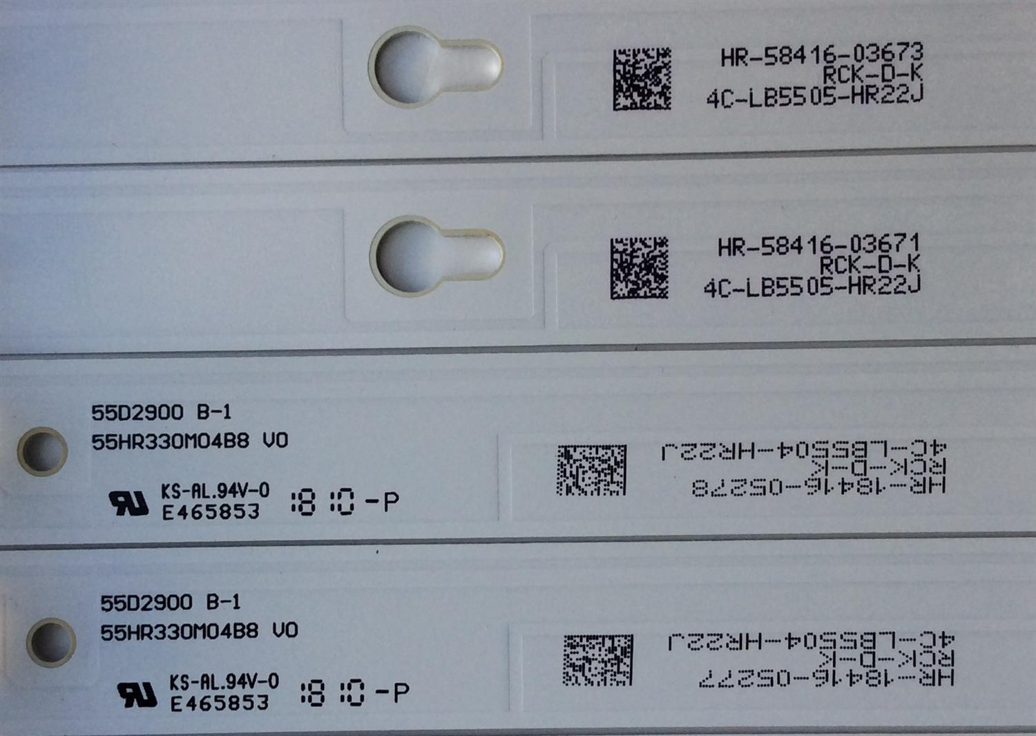 KIT DE LED´S PARA TV ( INCOMPLETOS 7 PIEZAS) / TCL 55HR330M05A8 V0 / 55D2900 A-1 / 55HR330M04B8 V0 / 55D2900 B-1 / 4C-LB5505-HR22J / 4C-LB5504-HR22J / PANEL`S LVF550ND1L CD9W16 / LVF550ND1L / MODELO 55S405 - Imagen 3
