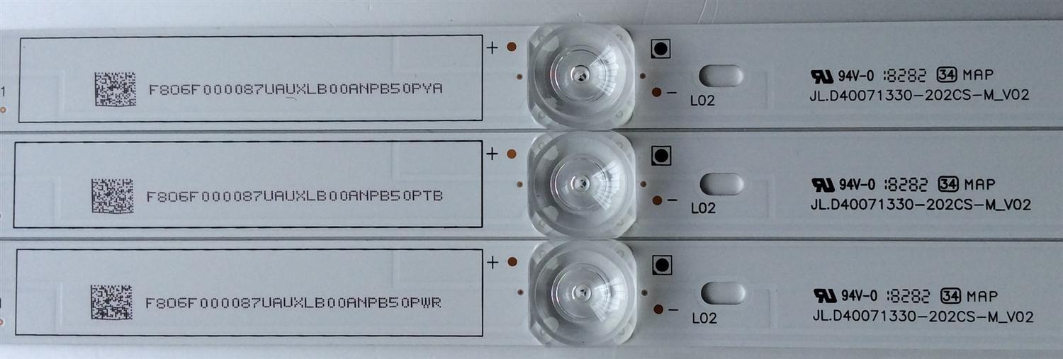 KIT DE LED´S PARA TV VIZIO (3 PIEZAS) NUMERO DE PARTE JL.D40071330-202CS-M_V02 / 6C01B001BX300 / E469119 / PANEL V400HJ9-D03 REV.C1 / MODELO D40F-G9 - Imagen 3