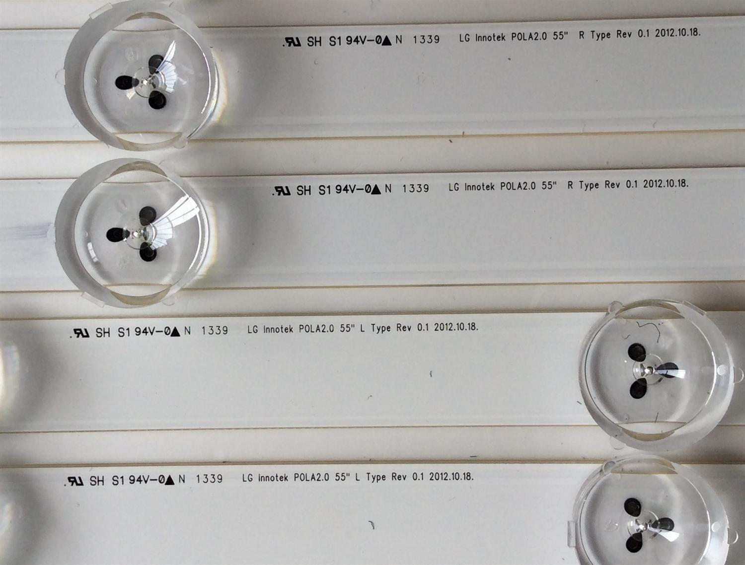 KIT DE LED´S PARA TV ((INCOMPLETO SOLO 13 PIEZAS)) / LG // LG INNOTEK POLA2.0 55"L TYPE REV 0.1 / LG INNOTEK POLA2.0 55"R TYPE REV 0.1 / 12C1 / PANEL LA62M55T120V12 / MODELO 55LA6200 - Imagen 3