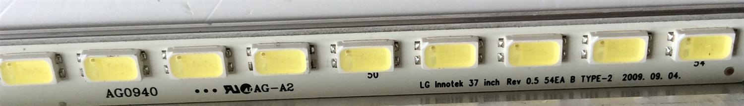KIT DE LED´S PARA TV ( 4 PIEZAS) PANASONIC LG INNOTEK 37 INCH REV 0.5 54EA B TYPE-1 / LG INNOTEK 37 INCH REV 0.5 54EA B TYPE-2 / 3660L-0351A 1-1 / 3660L-0345A 1-1 / AG0939 / AG0940 / PANEL LC370EUH (SC)(AY) / MODELO TC-L37D2 - Imagen 2