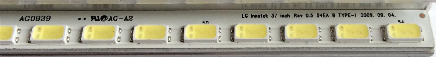 KIT DE LED´S PARA TV ( 4 PIEZAS) PANASONIC LG INNOTEK 37 INCH REV 0.5 54EA B TYPE-1 / LG INNOTEK 37 INCH REV 0.5 54EA B TYPE-2 / 3660L-0351A 1-1 / 3660L-0345A 1-1 / AG0939 / AG0940 / PANEL LC370EUH (SC)(AY) / MODELO TC-L37D2 - Imagen 3