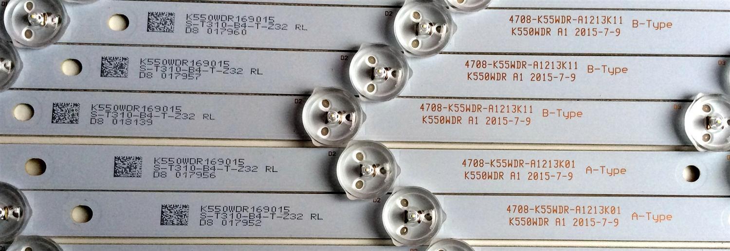 KIT DE LED'S PARA TV (12 PIEZAS) / TOSHIBA 4708-K55WDR-A1213K01 / 4708-K55WDR-A1213K11 / E477989 / K550WDR169015 / S-T310-B4-T-232 / 471R1P79 / KB-6160 / PANEL K550WDR1 / MODELO 55L421U / 55L421U Rev.A - Imagen 4