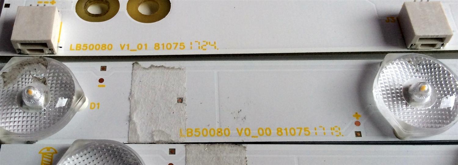 KIT DE LED'S PARA TV VIZIO (16 PIEZAS) / NUMERO DE PARTE LB50080 V0_00 / LB50080 V1_01 / LB50080 V0_00 81075 / LB50080 V1_01 81075 / 210BZ08D0B3030L00L / 1D5Y00000EA0 / PANEL TPT500U1-QVN03.U REV:S7B0A / MODELO M50-E1 - Imagen 6