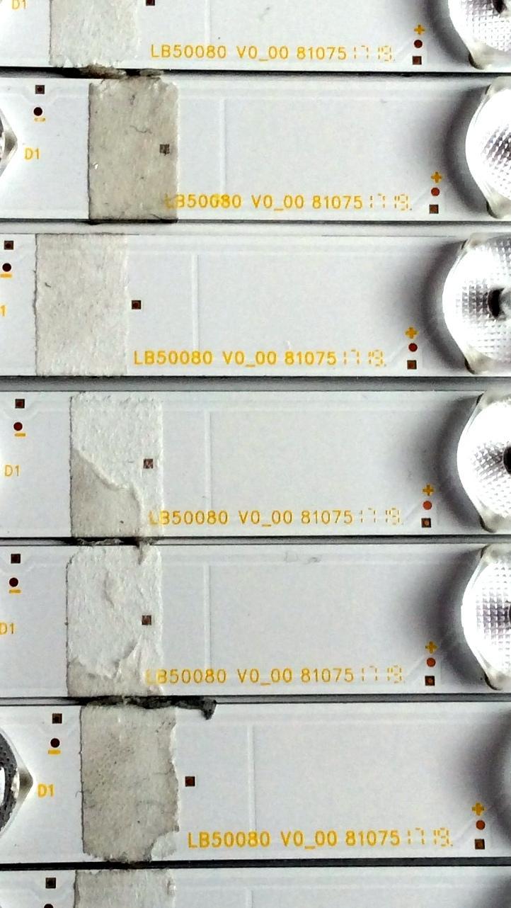 KIT DE LED'S PARA TV VIZIO (16 PIEZAS) / NUMERO DE PARTE LB50080 V0_00 / LB50080 V1_01 / LB50080 V0_00 81075 / LB50080 V1_01 81075 / 210BZ08D0B3030L00L / 1D5Y00000EA0 / PANEL TPT500U1-QVN03.U REV:S7B0A / MODELO M50-E1 - Imagen 3
