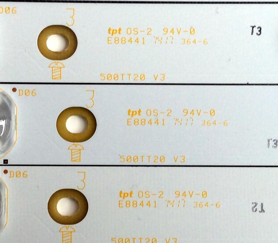 KIT DE LED'S PARA TV (16 PIEZAS) / VIZIO 500TT20 V3 / 500TT19 V3 / 500TT18 V2 / 500TT17 V2 / E88441 / YX-5001700-4D555-0-D-45A / YX-5001710-4D555-0-E-45A / PANEL TPT500J1-HVN04 / MODELOS D500I-B1 / D500I-B1 LTYWRTBQ / E500I-B1 / E500I-B1 LTY6PLKR - Imagen 6