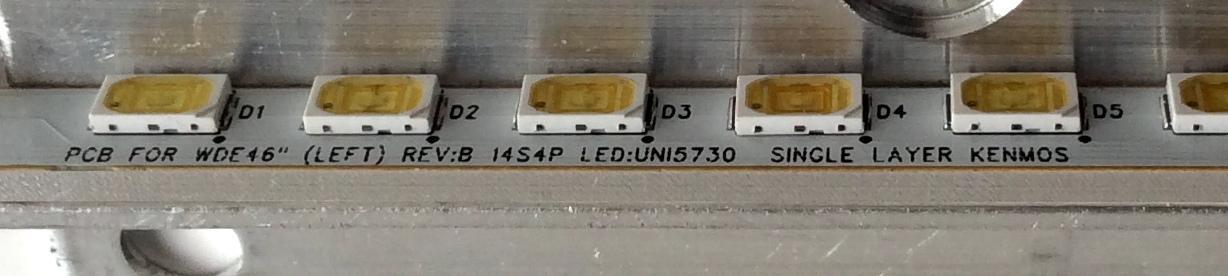 KIT DE LED'S PARA TV (2 PIEZAS) / WESTINGHOUSE WDE46" (LEFT) REV:B 14554P LED:UNI5730 / WDE46" (RIGHT) REV:B 14554P LED:UNI5730 / PANEL HV460WU2-200 / MODELO LD-4695 TW-69601-U046B - Imagen 3
