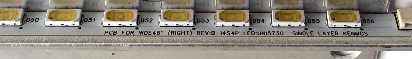 KIT DE LED'S PARA TV (2 PIEZAS) / WESTINGHOUSE WDE46" (LEFT) REV:B 14554P LED:UNI5730 / WDE46" (RIGHT) REV:B 14554P LED:UNI5730 / PANEL HV460WU2-200 / MODELO LD-4695 TW-69601-U046B - Imagen 4