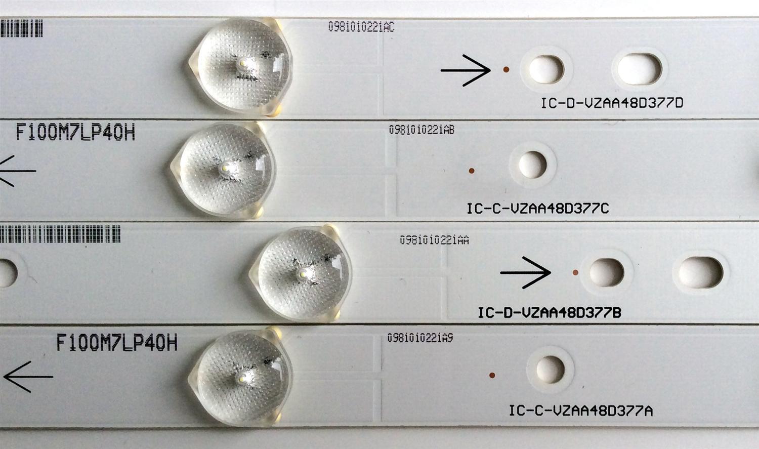 KIT DE LED'S PARA TV (12 PIEZAS) / SHARP E306084 / F100M7LP40H / 0981010221A9 / IC-C-VZAA48D377A / 0981010221AA / IC-D-VZAA48D377B / 0981010221AB / IC-C-VZAA48D377C / 0981010221AC / IC-D-VZAA48D377D / PANEL / MODELO LC-48LE551U - Imagen 4