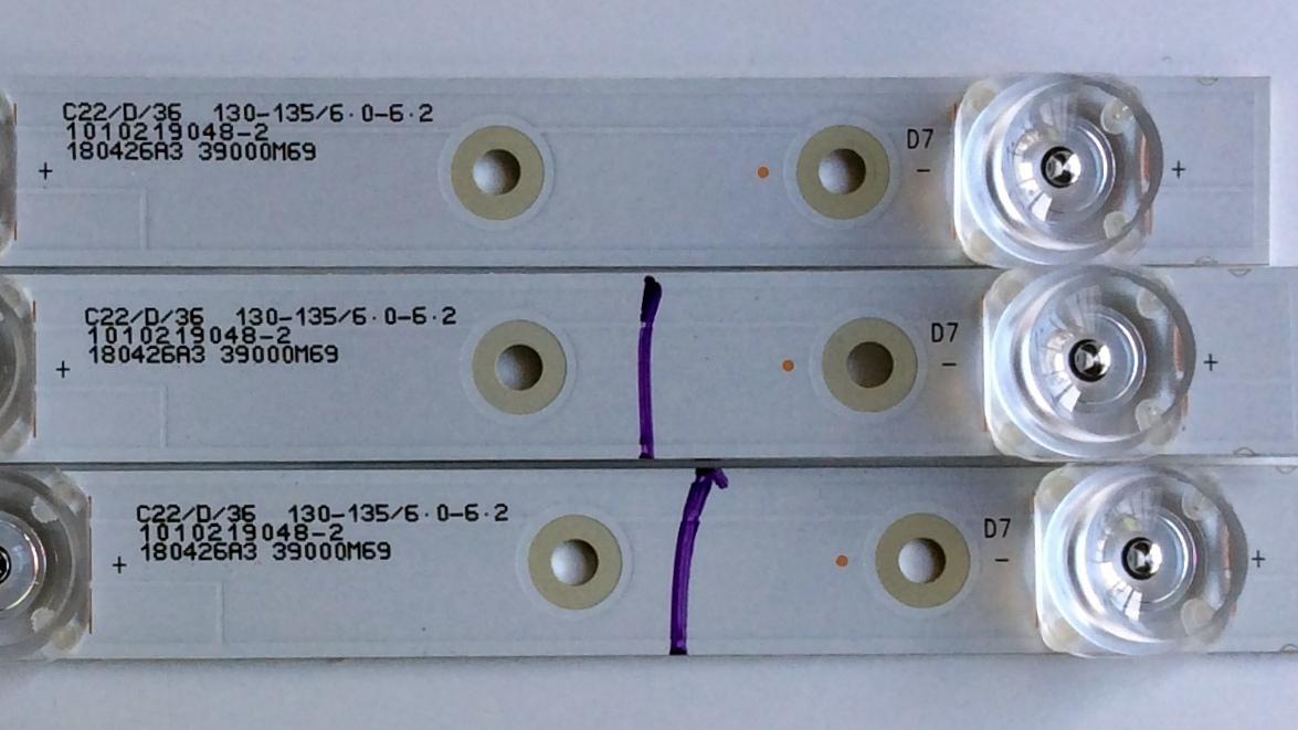 KIT DE LED'S PARA TV (3 PIEZAS) / INSIGNA LED39D07-ZC23AG-09 / 30339007039 / E493461 / 1010219048-2 / 180426A3 / 39000M69 / PANEL T390XVN02.0 / MODELO NS-39D310NA19 - Imagen 2