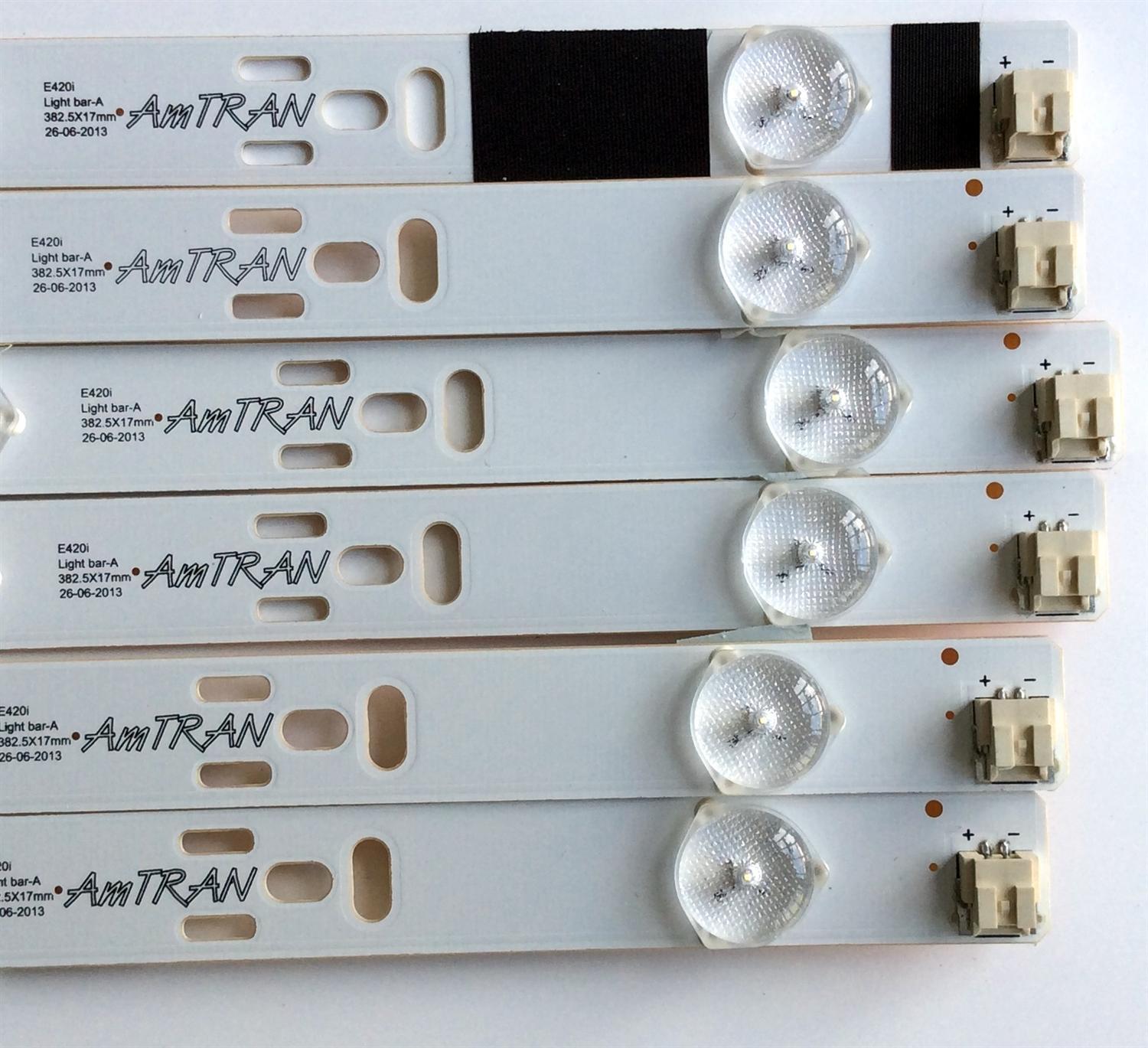 KIT DE LED'S PARA TV (6 PIEZAS) / VIZIO IC-A-VZAA42D418A / 0981010221AT / IC-B-VZAA42D418B / 0981010221AU / IC-A-VZAA42D418C / 0981010221AV / T082M9R40C / TO82M9R4OC / E306084 / PANEL / MODELO E420I - Imagen 2