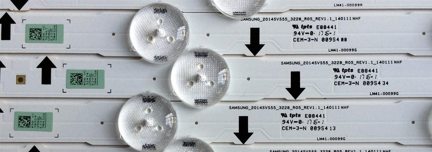 KIT DE LED'S PARA TV SAMSUNG (12 PIEZAS) / NUMERO DE PARTE D4GE-550DCA3-R3 / D4GE-550DCB-R3 / LM41-00099A / LM41-00099G / E88441 / 2014SVS55 / 140111 / BN96-30431A / BN96-30432A / PANEL'S CY-GJ055BGAVYH / GJ055BGA-B1 / MODELOS HG55NE477 / LH55DMEPLGA/GO - Imagen 5