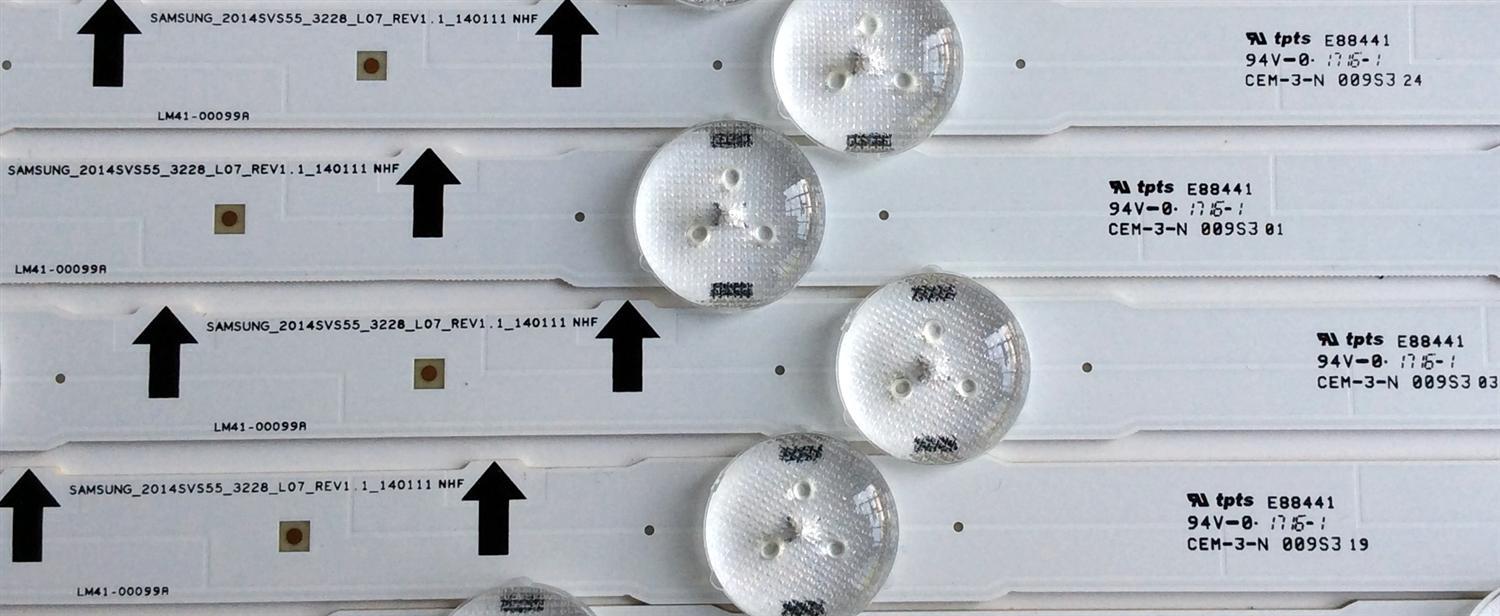 KIT DE LED'S PARA TV SAMSUNG (12 PIEZAS) / NUMERO DE PARTE D4GE-550DCA3-R3 / D4GE-550DCB-R3 / LM41-00099A / LM41-00099G / E88441 / 2014SVS55 / 140111 / BN96-30431A / BN96-30432A / PANEL'S CY-GJ055BGAVYH / GJ055BGA-B1 / MODELOS HG55NE477 / LH55DMEPLGA/GO - Imagen 7