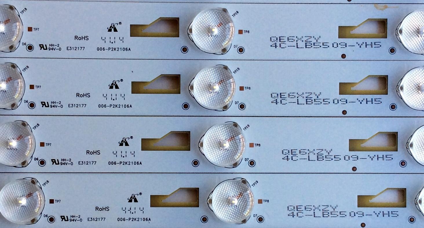KIT DE LED'S PARA TV (11 PIEZAS) / TCL TMT_55S4600 / TMT_55S4600_3030C_9S1P REV.V4 / E312177 / 006-P2K2106A / 4C-LB5509-YH5 / QE6XZY / PANEL LVF550SD2L / MODELOS 55FS4610R / 55FS4610RTEAA / 55FS4610RTBAA - Imagen 5