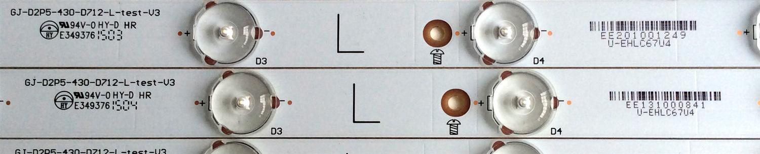 KIT DE LEDS PARA TV VIZIO ORIGINAL 14 PIEZAS / NUMERO DE PARTE GJ-D2P5-430-D712-L-TEST-V3 / GJ-D2P5-430-D712-R-TEST-V3 / GJ-D2P5-430-D712-L-V3-CB / U-EHLC67U4 / PANEL TPT430H3-QVN01.U REV: S000A / MODELOS M43-C1 / M43-C1 LTTWSPAR / M43-C1 LTTWSPCR - Imagen 5