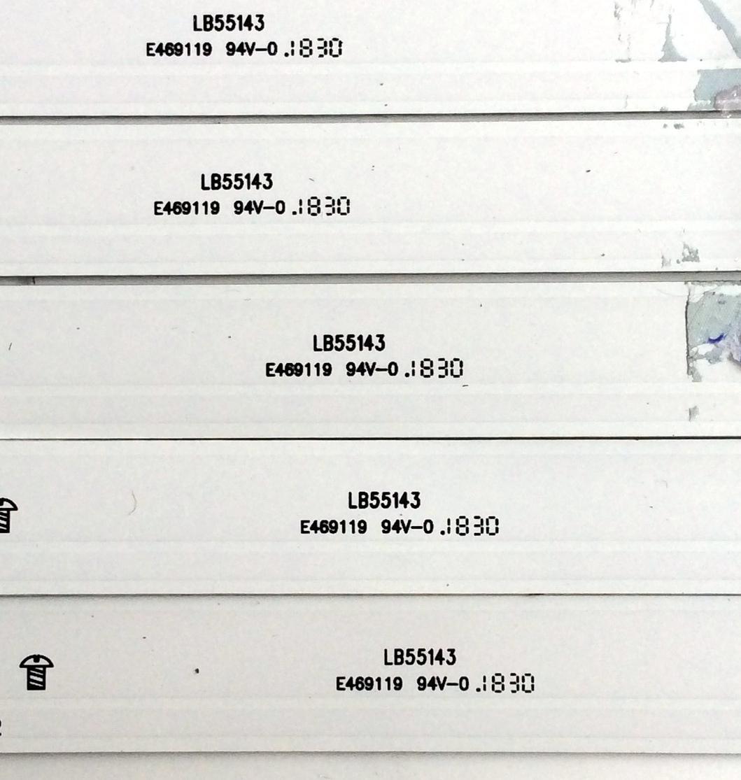 KIT DE LEDS PARA TV HISENSE ORIGINAL 5 PIEZAS / NUMERO DE PARTE LB55143 / 1196105 / E469119 / PANEL HD550S1U81-L1 / MODELO 55R6000E - Imagen 3