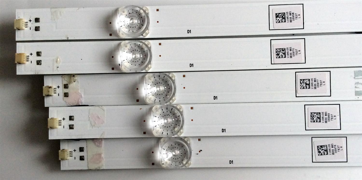 KIT DE LEDS PARA TV HISENSE ORIGINAL 5 PIEZAS / NUMERO DE PARTE LB55143 / 1196105 / E469119 / PANEL HD550S1U81-L1 / MODELO 55R6000E - Imagen 4