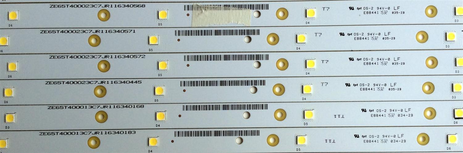 KIT DE LED'S PARA TV VIZIO / NOTA IMPORTANTE: KIT ORIGINALMENTE 16 PIEZAS ((INCOMPLETO SOLO 15 PIEZAS)) / VIZIO T650QVF06.1 V1 / E88441 / ZE65T400023C7 PANEL T650QVF06 / MODELO P65-C1 - Imagen 4