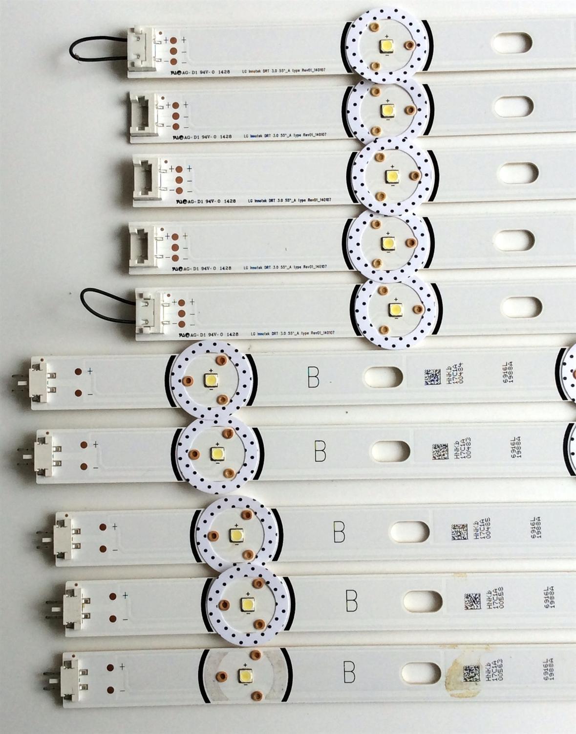 KIT DE LED'S PARA TV (10 PIEZAS) / LG 6916L-1987A / LG 6916L-1988A  140107 / LC550DUE (FG)(A4) / LC550DUE (FG)(A6) / MODELOS 55LB5550-UY / 55LB5900-UV / 55LB5900-UV.BUSWLJR / SUSTITUTAS 6916L-1991A / 6916L-1992A / 2232A / 2233A / T550HVF04.2 - Imagen 2