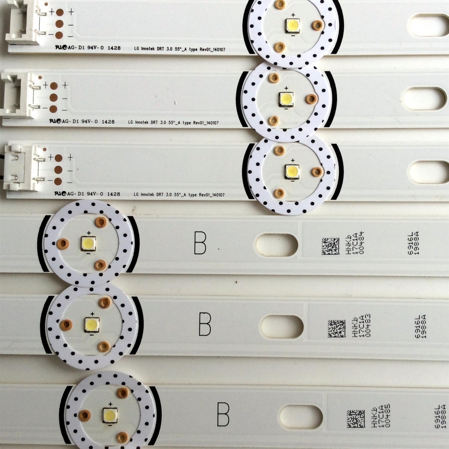 KIT DE LED'S PARA TV (10 PIEZAS) / LG 6916L-1987A / LG 6916L-1988A  140107 / LC550DUE (FG)(A4) / LC550DUE (FG)(A6) / MODELOS 55LB5550-UY / 55LB5900-UV / 55LB5900-UV.BUSWLJR / SUSTITUTAS 6916L-1991A / 6916L-1992A / 2232A / 2233A / T550HVF04.2 - Imagen 3