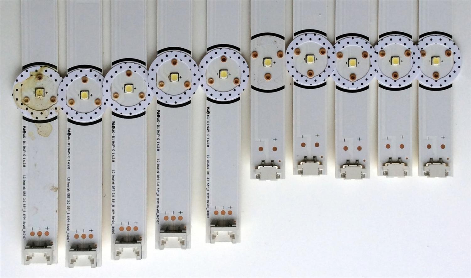 KIT DE LED'S PARA TV (10 PIEZAS) / LG 6916L-1987A / LG 6916L-1988A  140107 / LC550DUE (FG)(A4) / LC550DUE (FG)(A6) / MODELOS 55LB5550-UY / 55LB5900-UV / 55LB5900-UV.BUSWLJR / SUSTITUTAS 6916L-1991A / 6916L-1992A / 2232A / 2233A / T550HVF04.2 - Imagen 5