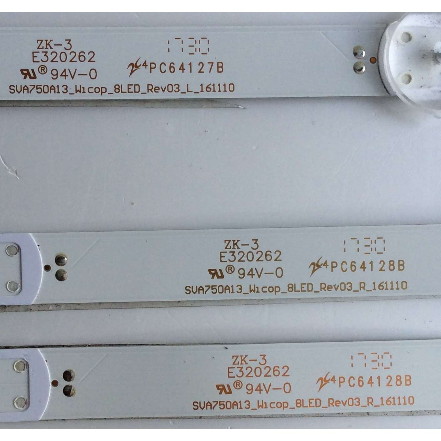 KIT DE LED´S PARA TV / VIZIO S750QF57 V.1 / SVA750A13_W1cop_BLED_Rev03_L_161110 / PC64127B / ZK-3 E320262 / 58.75S0H.E01 / 58.75S0H.E02 / MODELO E75-E1 LTMAGRMT	 - Imagen 3