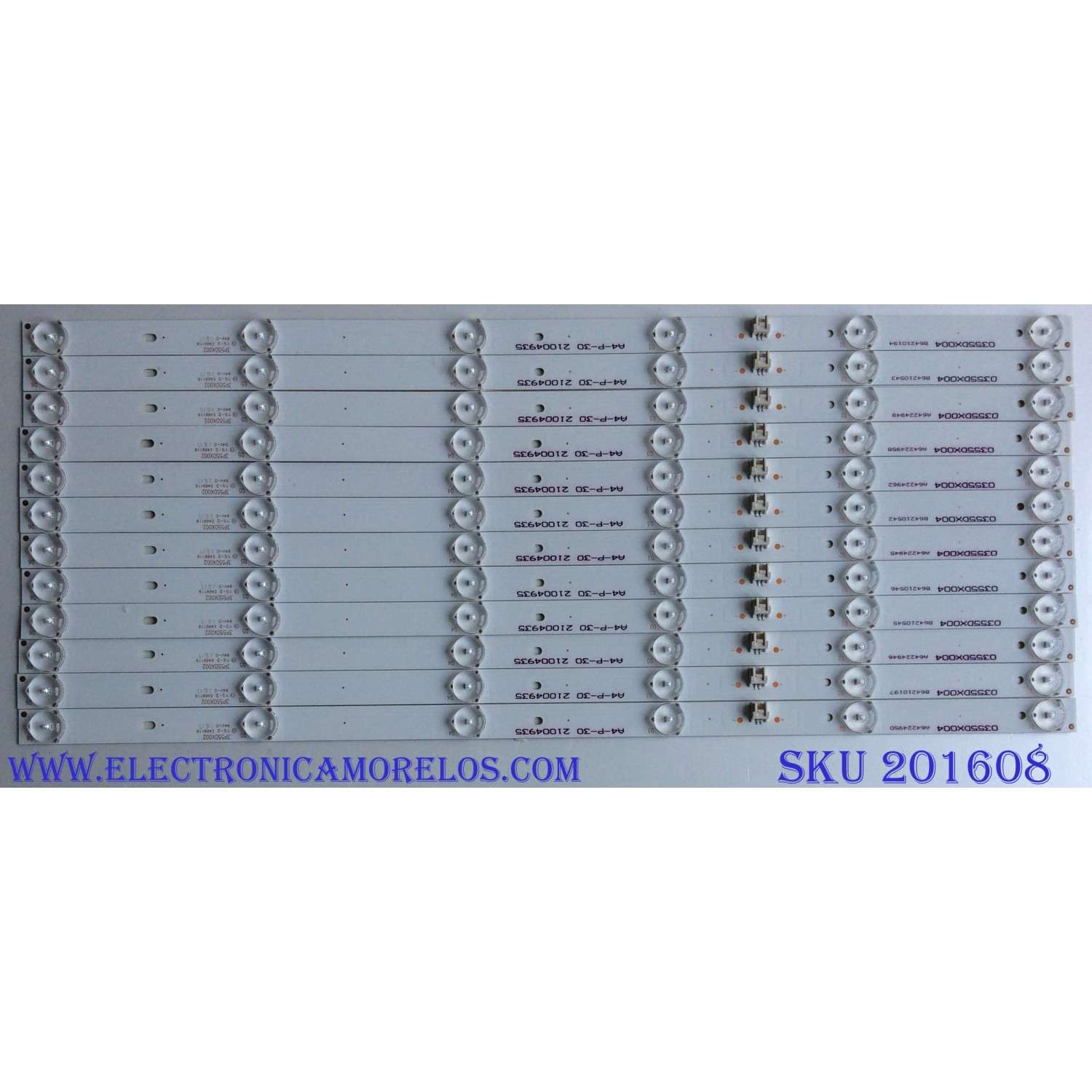 KIT DE LED´S PARA TV ( 12 PIEZAS) WESTINGHOUSE 3P55DX002 / 0355DX004 / A4-P-30 21004935 / 21004935 / E469119 / PANEL MD5508YTLU / MODELO WD55UT4490
