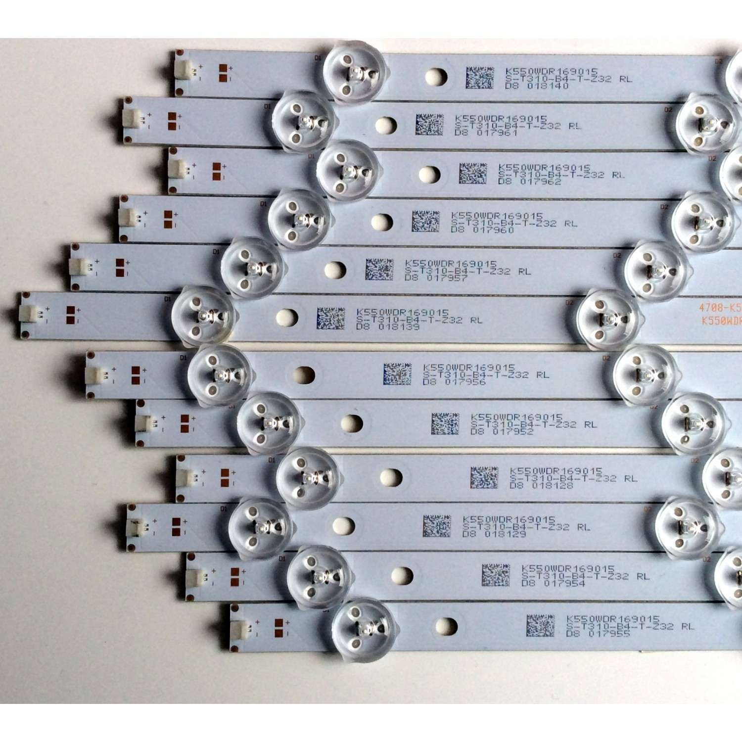 KIT DE LED'S PARA TV (12 PIEZAS) / TOSHIBA 4708-K55WDR-A1213K01 / 4708-K55WDR-A1213K11 / E477989 / K550WDR169015 / S-T310-B4-T-232 / 471R1P79 / KB-6160 / PANEL K550WDR1 / MODELO 55L421U / 55L421U Rev.A - Imagen 2