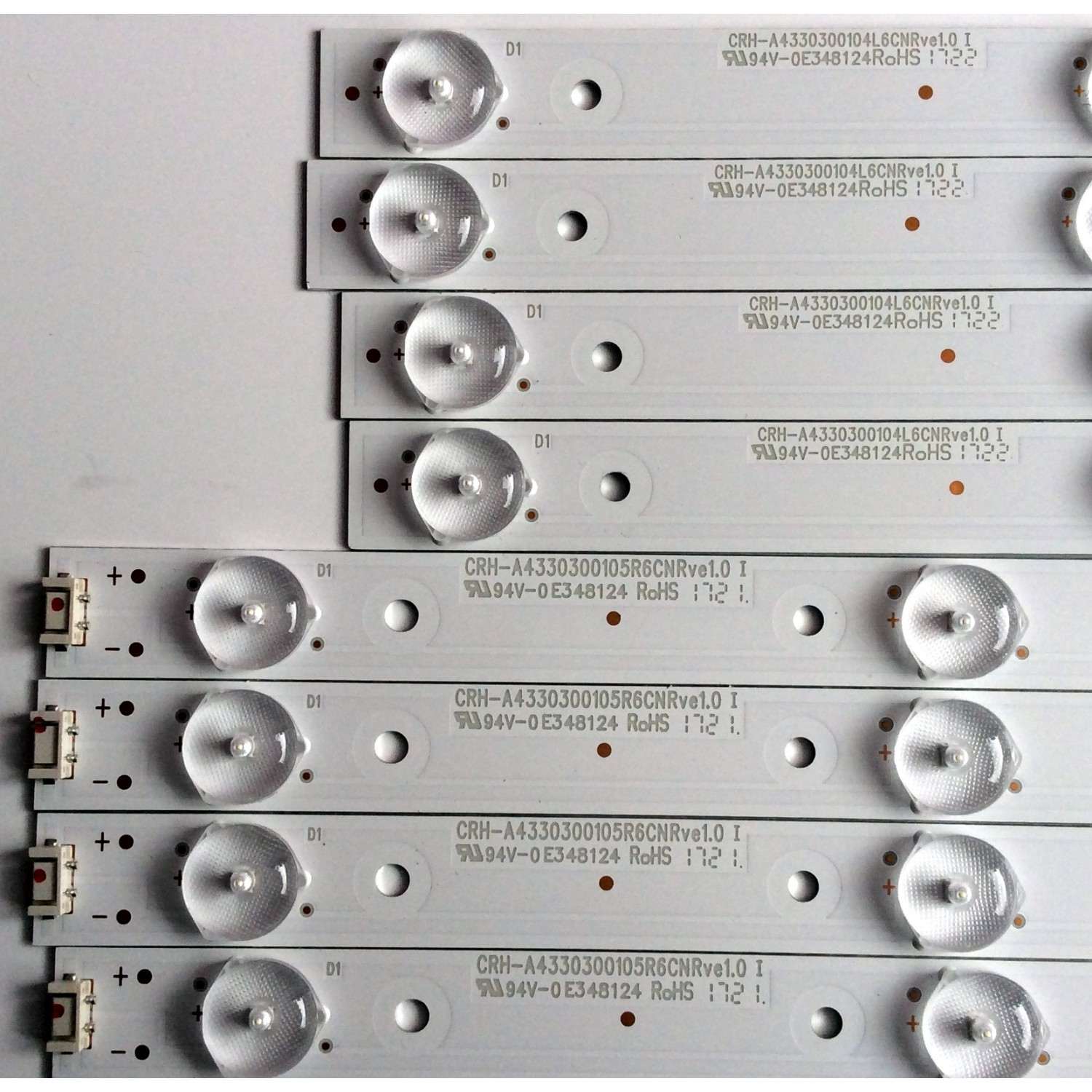 KIT DE LED'S PARA TV (8 PIEZAS) / LG / 170717A1G / KE54M4KK44 / 7710-64300-L100 / 208223 / 170717A1G / CRH-A4330300104L6CNRve1.0 / PANEL RLD430WY (LD0-304) / MODELO 43UJ6200-UA / 43UJ6200-UA.CUSYLH - Imagen 4